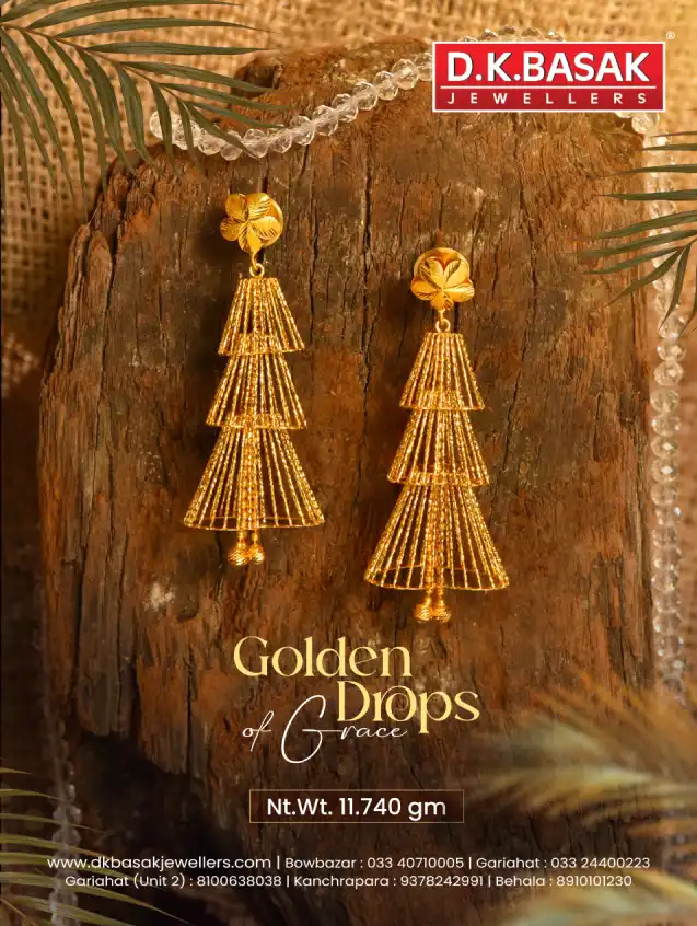 DK Basak gold Earring