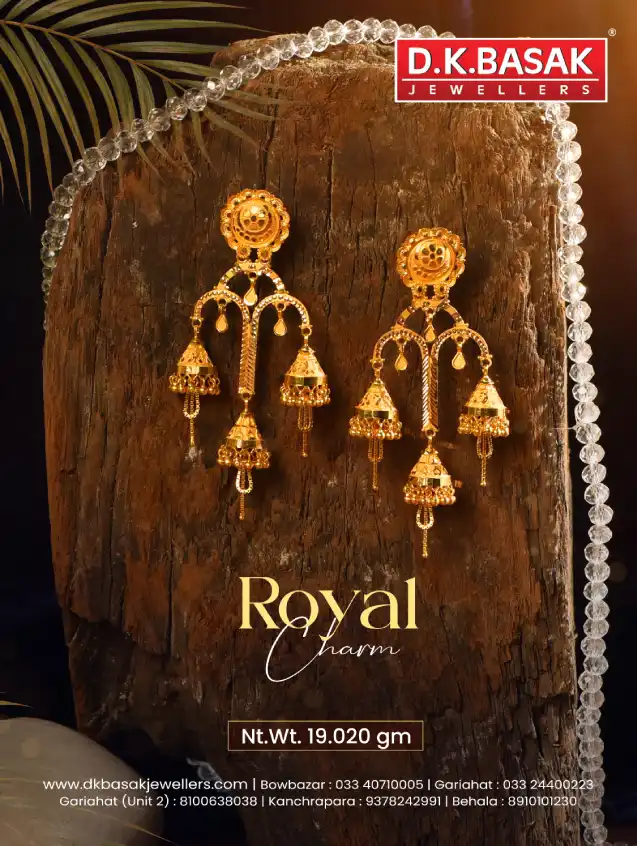 DK Basak gold Earring