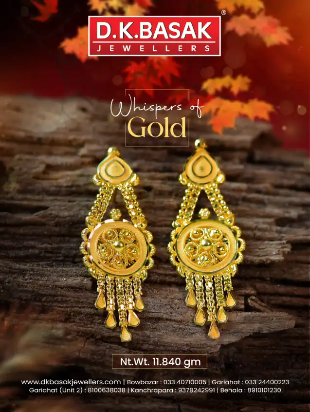 DK Basak gold Earring